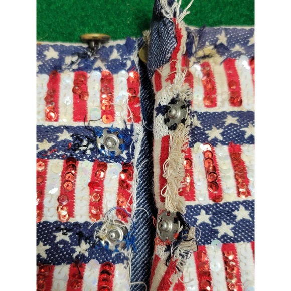 Vtg Custom USA Sequin Embroidered Shorts - Picture 11 of 12